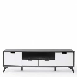 Moderner TV Unterschrank In Weiß & Grau - Vadids 12 Moderner TV Unterschrank In Weiß & Grau - Vadids -Lana Sales moderner tv unterschrank in weiss grau mit vier schubladen zwei tueren vadids 04