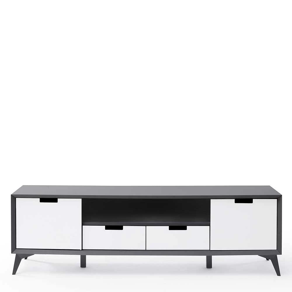 Moderner TV Unterschrank In Weiß & Grau - Vadids 7 Moderner TV Unterschrank In Weiß & Grau - Vadids – Bild 5