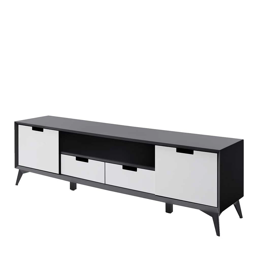 Moderner TV Unterschrank In Weiß & Grau - Vadids 3 Moderner TV Unterschrank In Weiß & Grau - Vadids
