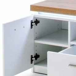 Moderner Unterschrank Für TV Mit LED - Nusenia -Lana Sales moderner unterschrank fuer tv mit led in weiss wildeiche dekor nusenia 04
