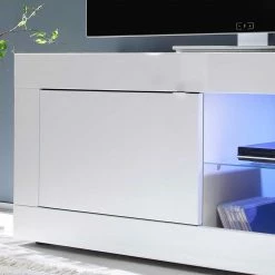 Modernes Fernsehunterschrank In Weiß - Sogno -Lana Sales modernes fernsehunterschrank in weiss hochglanz sogno 03 1