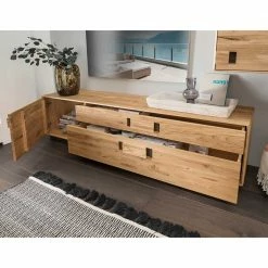Modernes TV Board Aus Eiche & Wildeiche - Xeddos -Lana Sales modernes tv board aus eiche wildeiche mit 2 m breite xeddos 02