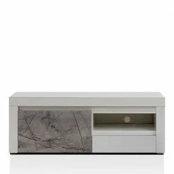 Modernes TV Board Mit 140 Cm Breite - Volicra -Lana Sales modernes tv board mit 140 cm breite in weiss grau marmoroptik volicra 02