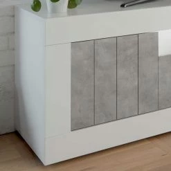 Modernes TV Element In Hochglanz Weiß - Niris -Lana Sales modernes tv element in hochglanz weiss beton nachbildung niris 03