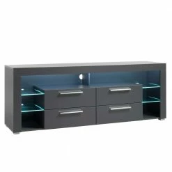 Modernes TV Lowboard In Grau Mit LED Licht - Ansonka