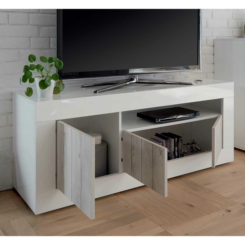 Modernes TV Lowboard Mit Fach & 3 Türen - Merenda 5 Modernes TV Lowboard Mit Fach & 3 Türen - Merenda – Bild 3