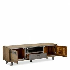 Niedriges TV Sideboard Teilmassiv - Cevesta 10 Niedriges TV Sideboard Teilmassiv - Cevesta -Lana Sales niedriges tv sideboard teilmassiv aus akazie in braun grau cevesta 02