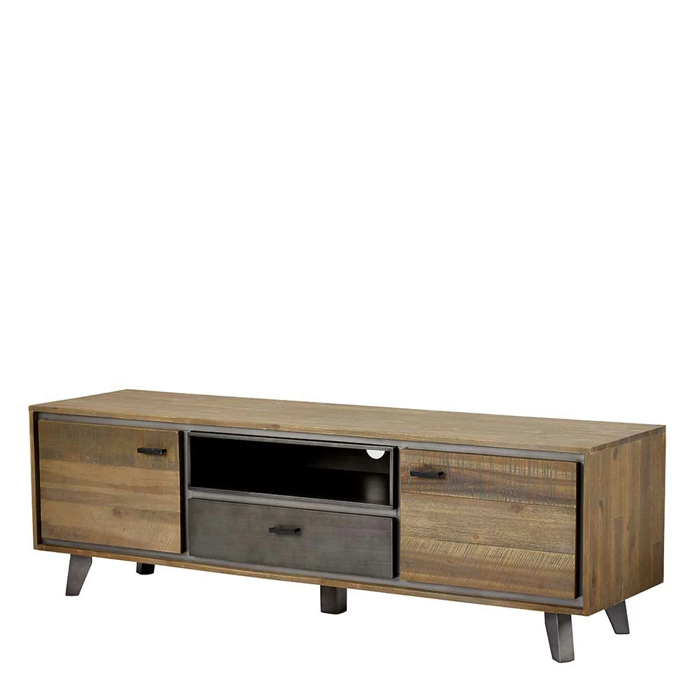 Niedriges TV Sideboard Teilmassiv - Cevesta 3 Niedriges TV Sideboard Teilmassiv - Cevesta