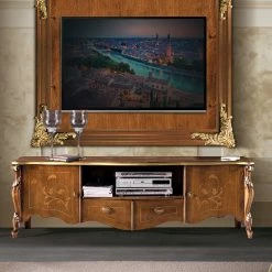Oppulentes TV Board Im Italienischen Stil - Carlenna -Lana Sales oppulentes tv board im italienischen stil in nussbaum gold carlenna 01