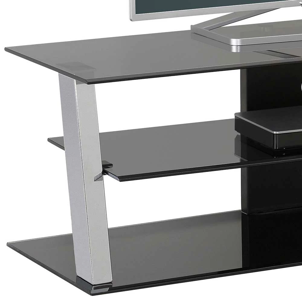 Rack Für Den Fernseher Aus Rauchglas & Chrom - Arelas 6 Rack Für Den Fernseher Aus Rauchglas & Chrom - Arelas – Bild 4