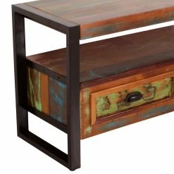 Recyclingholz TV Board Im Shabby Chic - Vosbadus -Lana Sales recyclingholz tv board im shabby chic mehrfarbig schwarz metall vosbadus 04