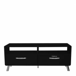 Retro Lowboard Flavian In Schwarz Lackiert