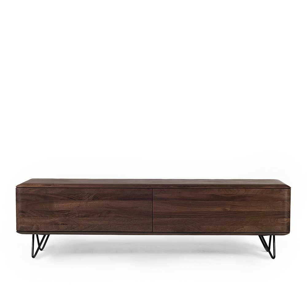 Retro Nussbaum Lowboard Geschliffen & Geölt - Rivossa 4 Retro Nussbaum Lowboard Geschliffen & Geölt - Rivossa – Bild 2