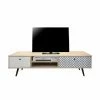 Retro TV Lowboard Drondo Mit Zwei Schubladen -Lana Sales retro tv lowboard zwei schubladen mdf holzdekor und bunt drondo f
