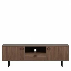 Retro TV Unterschrank In Walnuss Optik - Essyno -Lana Sales retro tv unterschrank in walnuss optik mit schublade fach 2 tueren essyno 02