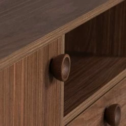 Retro TV Unterschrank In Walnuss Optik - Essyno -Lana Sales retro tv unterschrank in walnuss optik mit schublade fach 2 tueren essyno 05