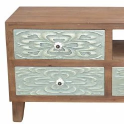 Romantic Country TV Unterschrank In Braun & Grün - Gildas -Lana Sales romantic country tv unterschrank in braun gruen mit griffen aus porzellan gildas 02