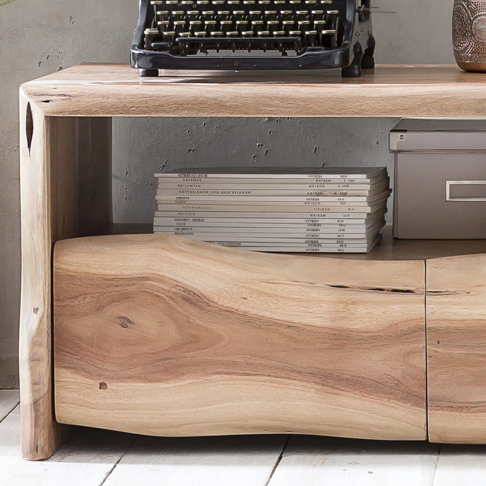 Rustikales TV Lowboard Mit Baumkante - Necrus 5 Rustikales TV Lowboard Mit Baumkante - Necrus – Bild 3