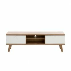 Scandi Lowboard Für Fernseher Zweifarbig - Cablos -Lana Sales scandi lowboard fuer fernseher zweifarbig in weiss eiche cablos 02
