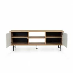 Scandi TV Element In Weiß & Eiche - Xando -Lana Sales scandi tv element in weiss eiche 2 tuerig 2 geraetefaecher xando 04