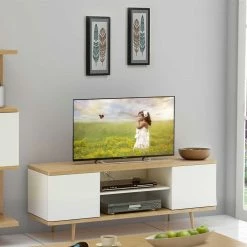 Scandi TV Unterschrank Zweifarbig - Jendren 10 Scandi TV Unterschrank Zweifarbig - Jendren -Lana Sales scandi tv unterschrank zweifarbig in weiss eiche dekor jendren 03