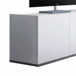 Schlichtes TV Sideboard In Weiß - Omidas -Lana Sales schlichtes tv sideboard in weiss mit schmalen sockel in wenge omidas 02