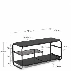 Schwarzer Fernsehtisch Aus Metall - Vagos -Lana Sales schwarzer fernsehtisch aus metall melamin 98x46x37 cm vagos 03