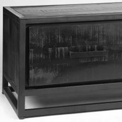 Schwarzer TV Unterschrank Im Industry Stil - Esturado -Lana Sales schwarzer tv unterschrank im industry stil aus massivholz metall esturado 04
