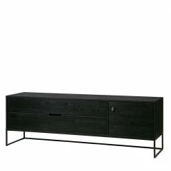 Schwarzer TV Unterschrank Mit Zwei Schubladen - Monice