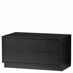 Schwarzes Lowboard Mit Zwei Schubladen - Niwidus -Lana Sales schwarzes lowboard mit zwei schubladen aus kiefer massivholz lackiert niwidus 01