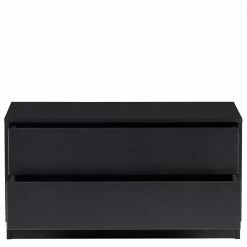 Schwarzes Lowboard Mit Zwei Schubladen - Niwidus -Lana Sales schwarzes lowboard mit zwei schubladen aus kiefer massivholz lackiert niwidus 03