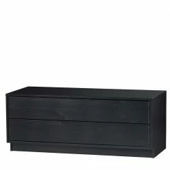 Schwarzes Lowboard Mit Zwei Schubladen - Niwidus -Lana Sales schwarzes lowboard mit zwei schubladen aus kiefer massivholz lackiert niwidus 04