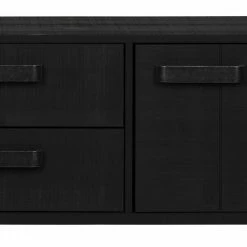 Schwarzes TV Board Aus Kiefernholz - Kleera -Lana Sales schwarzes tv board aus kiefernholz gebuerstet lackiert 150x55x44 kleera 02