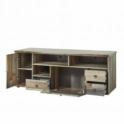 Shabby Chic TV Board In Treibholz Optik - Curacon -Lana Sales shabby chic tv board in treibholz optik mit viel stauraum curacon 02