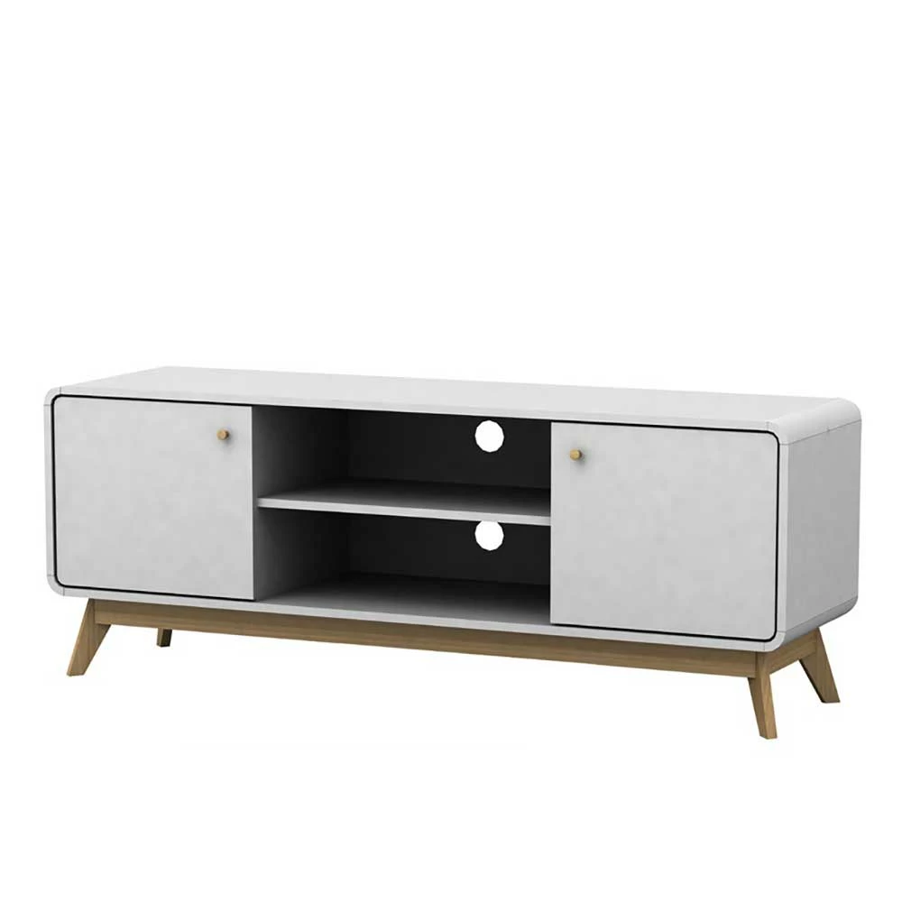 Skandi Design TV Unterschrank In Weiß & Natur - Kolreva 3 Skandi Design TV Unterschrank In Weiß & Natur - Kolreva