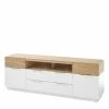 Skandi Lowboard Für TV Mit Sockelgestell - Hedisca -Lana Sales skandi lowboard fuer tv mit sockelgestell in eiche nb weiss hedisca f