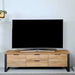 Stylisches TV Board Mit 153 Cm Breite - Ilvensa -Lana Sales stylisches tv board mit 153 cm breite in eichefarben schwarz ilvensa 02