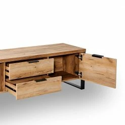 Stylisches TV Board Mit 153 Cm Breite - Ilvensa -Lana Sales stylisches tv board mit 153 cm breite in eichefarben schwarz ilvensa 03