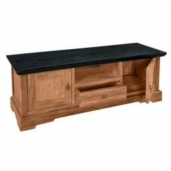 Teak Lowboard Im Kolonialstil - Mangato -Lana Sales teak lowboard im kolonialstil aus lackiertem recyclingholz mangato 02