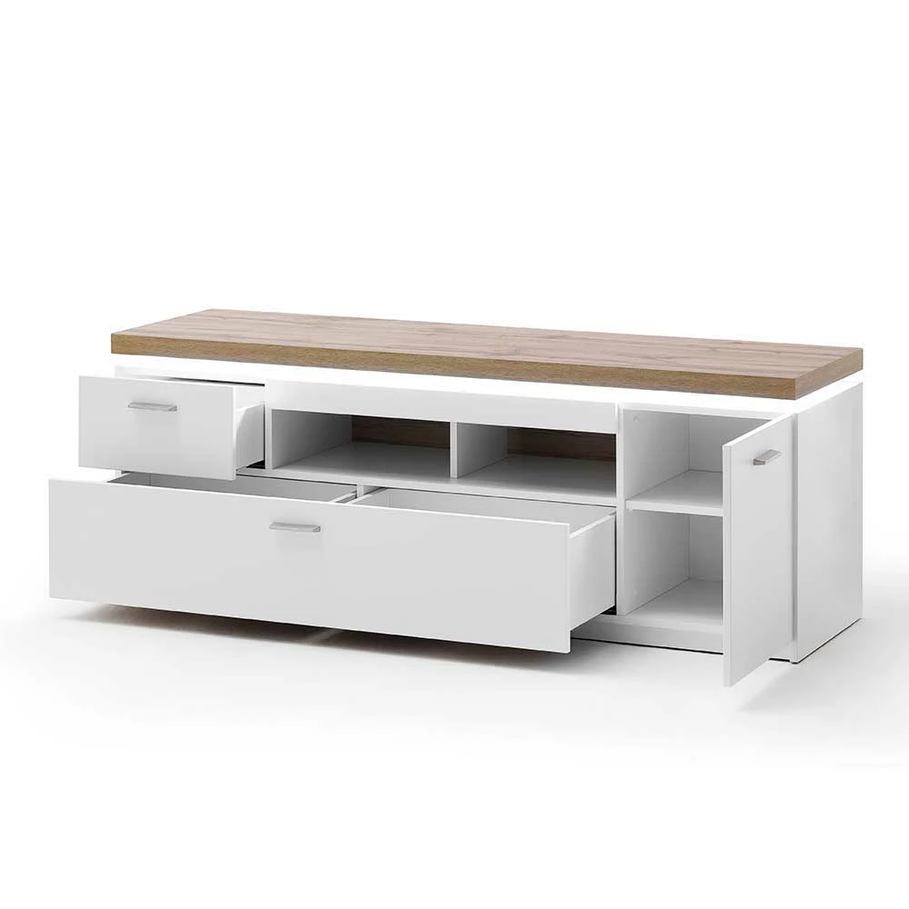 Topp TV Element In Weiß & Wildeiche Mit LED - Caldri 6 Topp TV Element In Weiß & Wildeiche Mit LED - Caldri – Bild 4