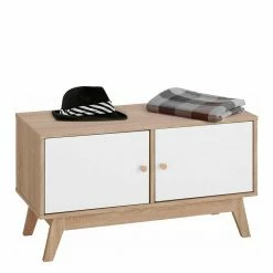 Türen-Lowboard In Weiß & Eiche Optik - Skadiva -Lana Sales tueren lowboard in weiss eiche optik 90x50x39 cm skadiva 02