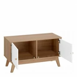 Türen-Lowboard In Weiß & Eiche Optik - Skadiva -Lana Sales tueren lowboard in weiss eiche optik 90x50x39 cm skadiva 04