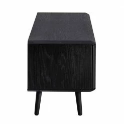 TV Board Aus Eiche Geschliffen & Schwarz Geölt - Asnes -Lana Sales tv board aus eiche geschliffen schwarz geoelt im modernen retro design asnes 02