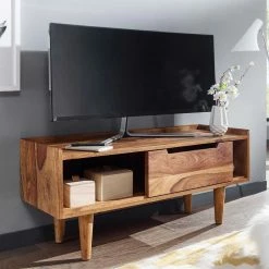 TV Board Aus Sheesham Holz Lackiert - Placer -Lana Sales tv board aus sheesham holz lackiert mit tuer geraetefach 95x44x34 placer 03