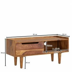 TV Board Aus Sheesham Holz Lackiert - Placer -Lana Sales tv board aus sheesham holz lackiert mit tuer geraetefach 95x44x34 placer 05