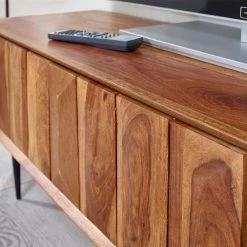 TV Board Aus Sheesham Massivholz & Metall - Elmin -Lana Sales tv board aus sheesham massivholz metall im retrostil elmin 04