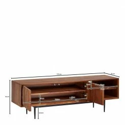 TV Board Aus Sheesham Massivholz & Metall - Elmin -Lana Sales tv board aus sheesham massivholz metall im retrostil elmin 05