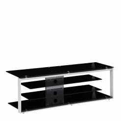 TV Board Aus Sicherheitsglas In Schwarz - Socotta -Lana Sales tv board aus sicherheitsglas in schwarz und stahl in grau socotta 01