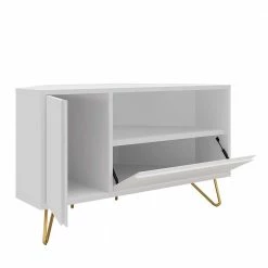 TV-Board Für Die Ecke In Weiß & Gold - Patinca 11 TV-Board Für Die Ecke In Weiß & Gold - Patinca -Lana Sales tv board fuer die ecke in weiss gold 100x58x50 cm patinca 03