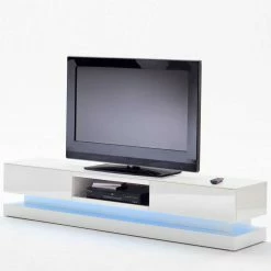 TV Board Mammut In Hochglanz Weiß -Lana Sales tv board hochglanz weiss rgb beleuchtung mammut 05